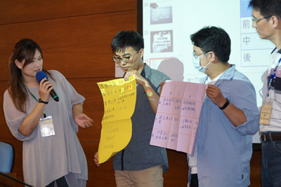 學員分組演練,模擬如何設計翻轉教室課程