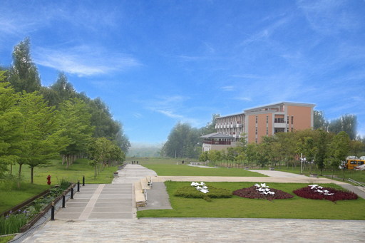 南華大學蟬聯世界綠色大學百大學校,圖為南華大學九品蓮華大道