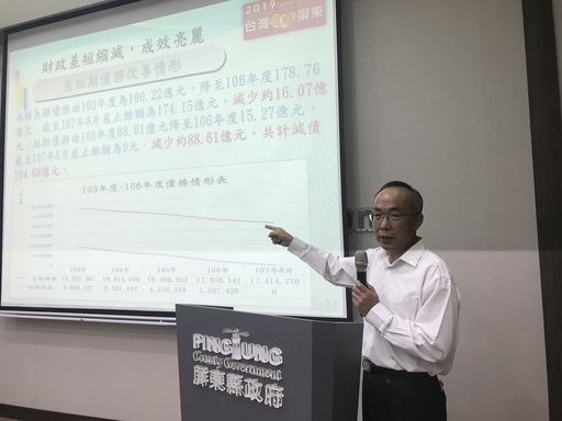 「減債不增債 建設不等待」 屏縣府財政改善亮眼