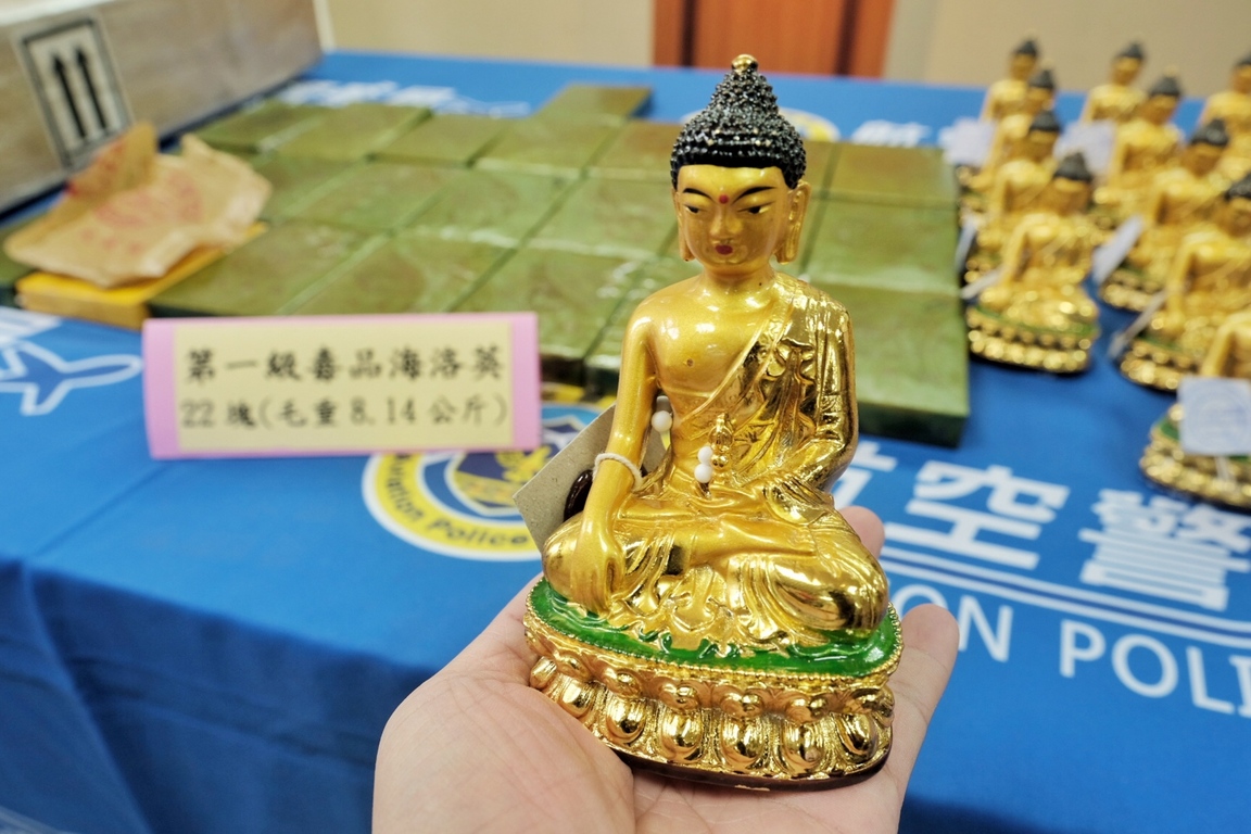 Buddha statues packed in heroin