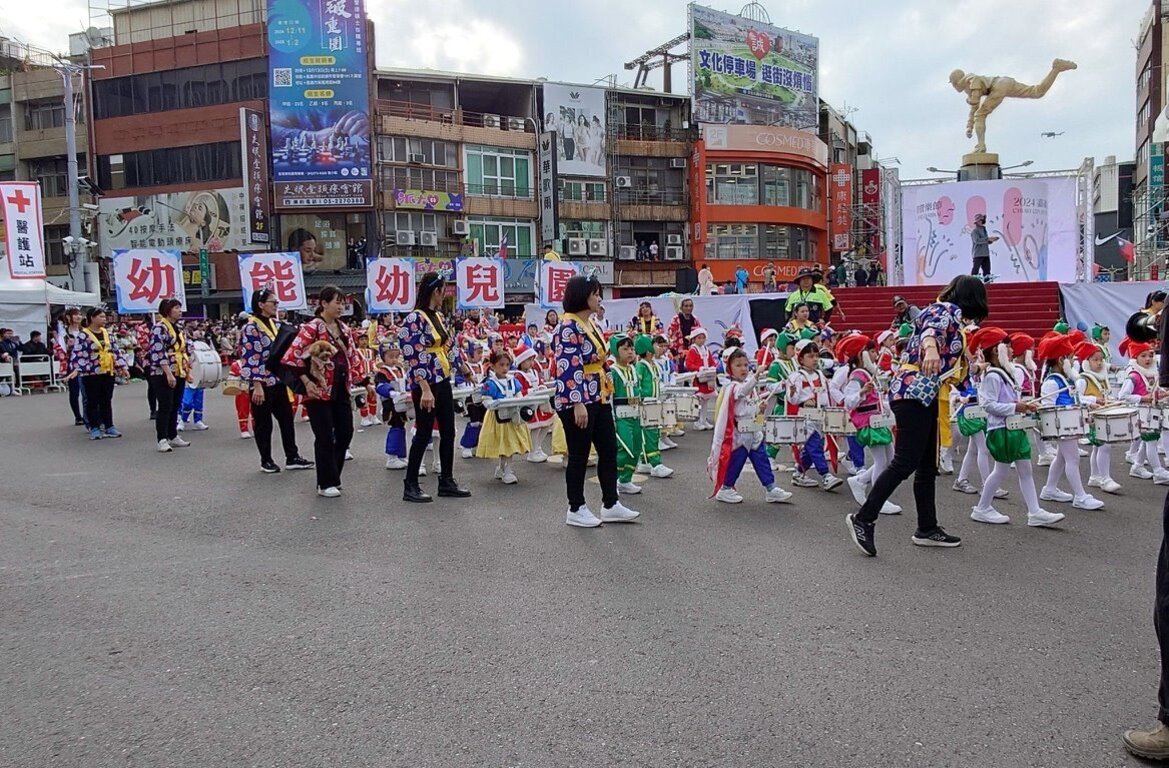 Marching preschoolers