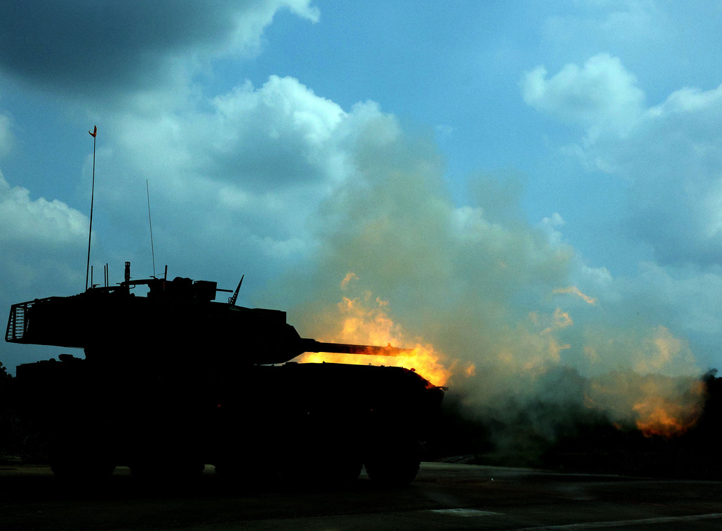 Homegrown tank in live-fire test