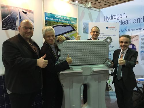 Philippe Deschamps of Ciel & Terre (second left), Cedric Jaeg of Ciel & Terre Taiwan (left) and Benoit Guidee, France