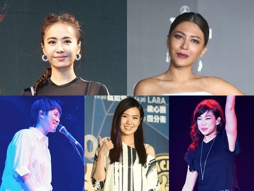 Jolin Tsai , Eve Ai,Sandy Lam,Shi Shi and Yoyo Sham (clockwise from up left )