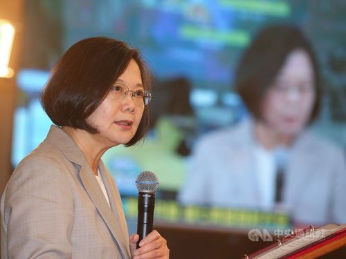 President Tsai Ing-wen at National Space Organization in Hsinchu.
