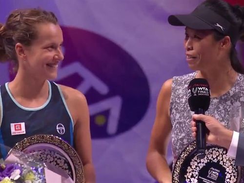 Barbora Strycova and Hsieh Su-wei (Photo from twitter.com/WTA)