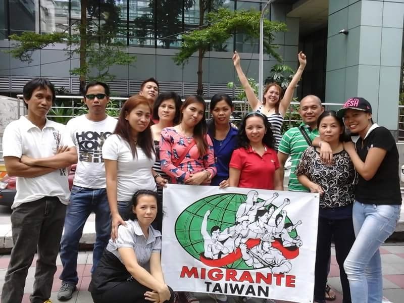 Photo courtesy of Gilda Banugan, chairperson of Migrante Taiwan