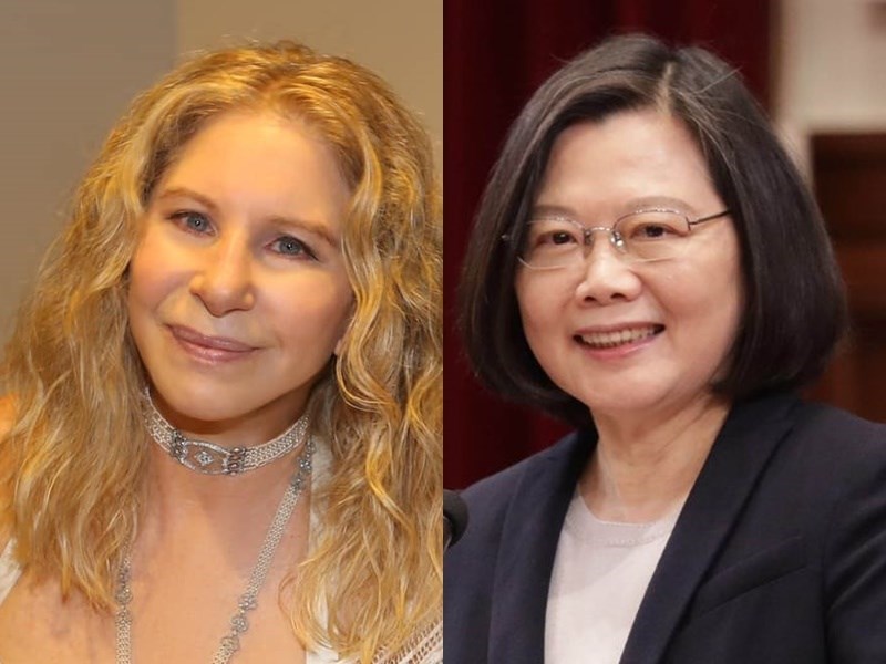 Barbra Streisand (left, photo taken from facebook.com/barbrastreisand) and President Tsai Ing-wen (CNA file photo)