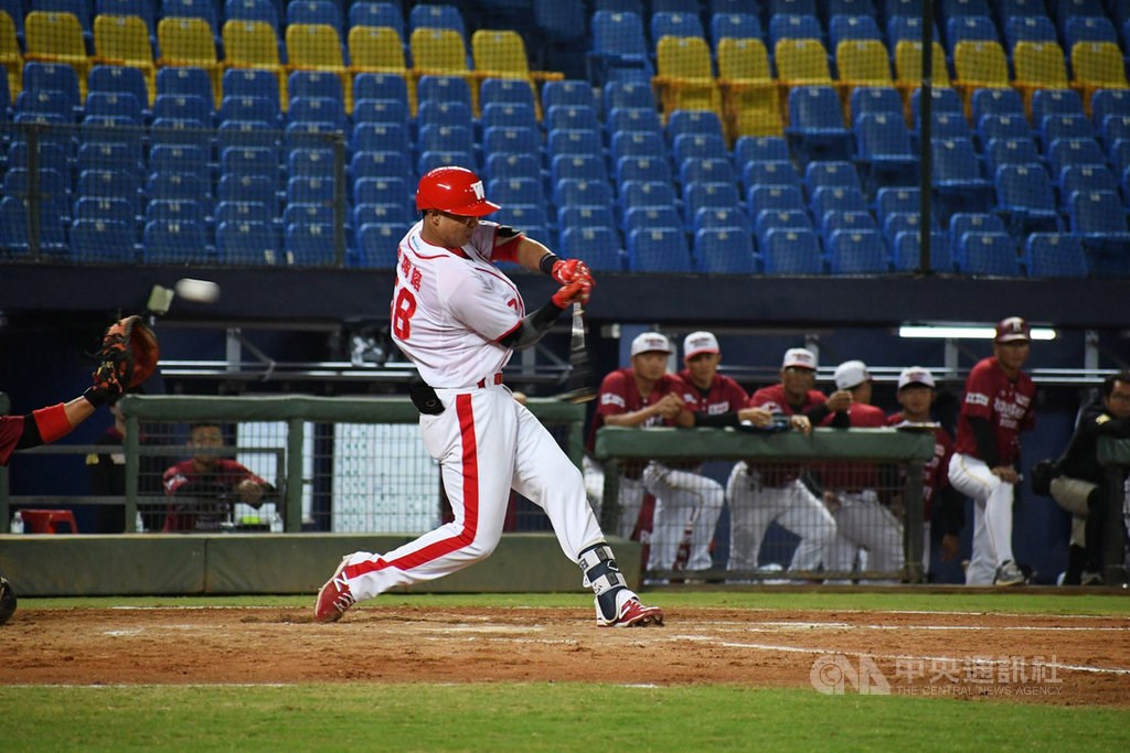 Wei Chuan Dragons player Tseng Tao-Jung in an exhibition game March 23. (Photo courtesy of the Wei Chuan Dragons)