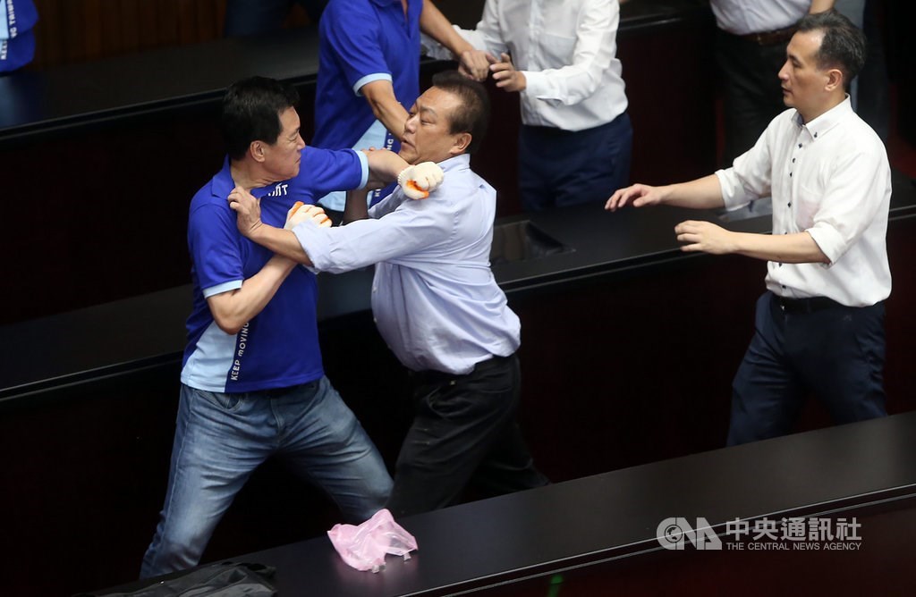 Lawmakers seen in a all-out brawl / CNA photo June 29, 2020