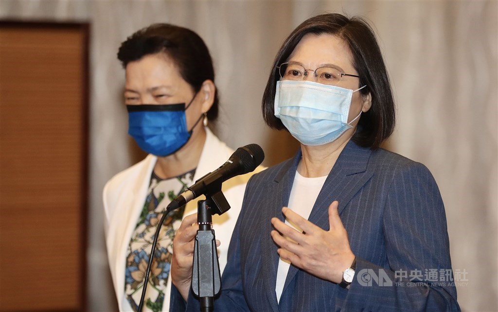 President Tsai Ing-wen makes the remarks on the sideline of the 50th anniversary celebration of the Taiwan External Trade Development Council in Taipei Tuesday. CNA photo July 7, 2020