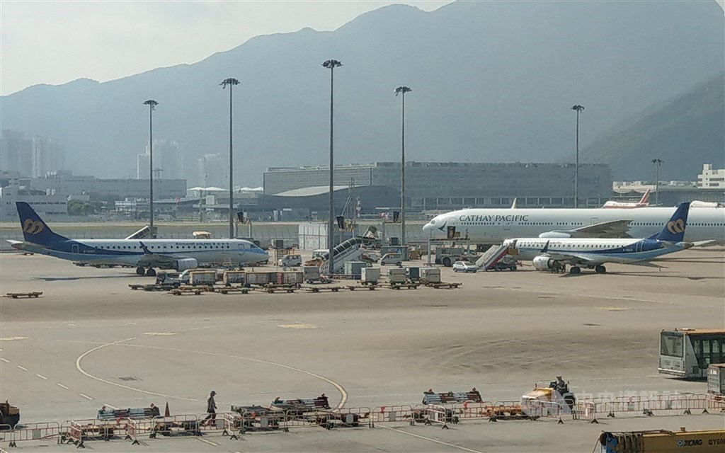 Two Mandarin Airlines E-190 jets pictured at Hong Kong International Airport. CNA file photo
