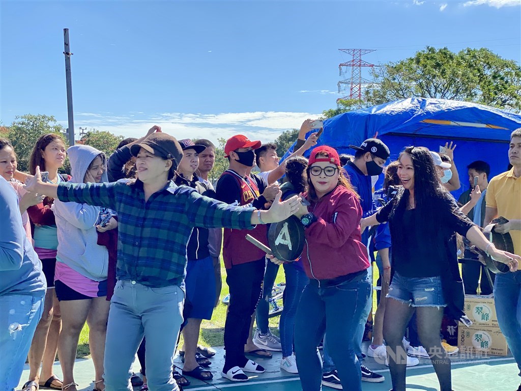 Members of the Filipino community dancing to gangsa gongs. CNA photo Oct. 25, 2020
