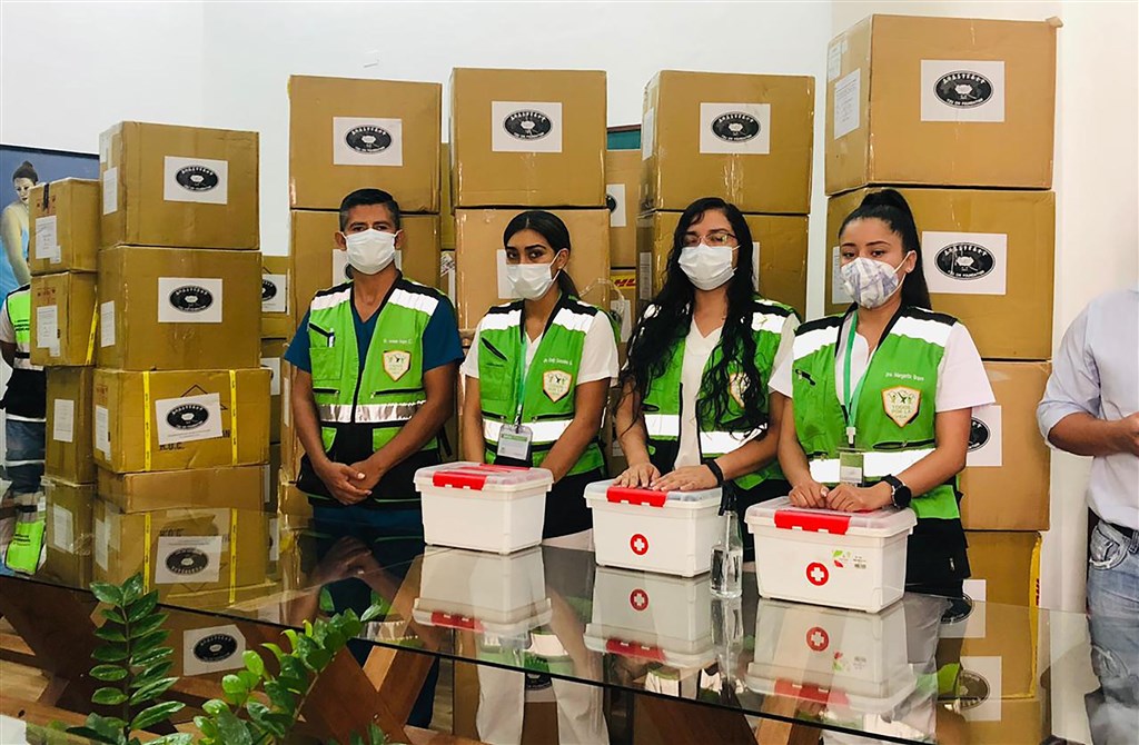 The donated kits in Colombia. Photo courtesy of Tzu Chi University