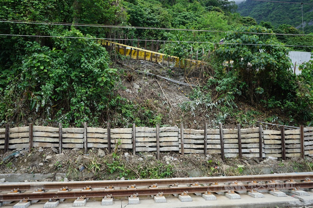 Barriers have been set up along the track near the site of the April 2 accident. CNA photo April 16, 2021