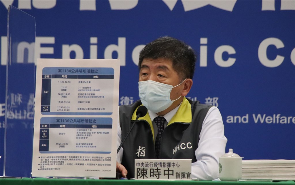 Health and Welfare Minister Chen Shih-chung. Photo courtesy of the CECC May 2, 2021