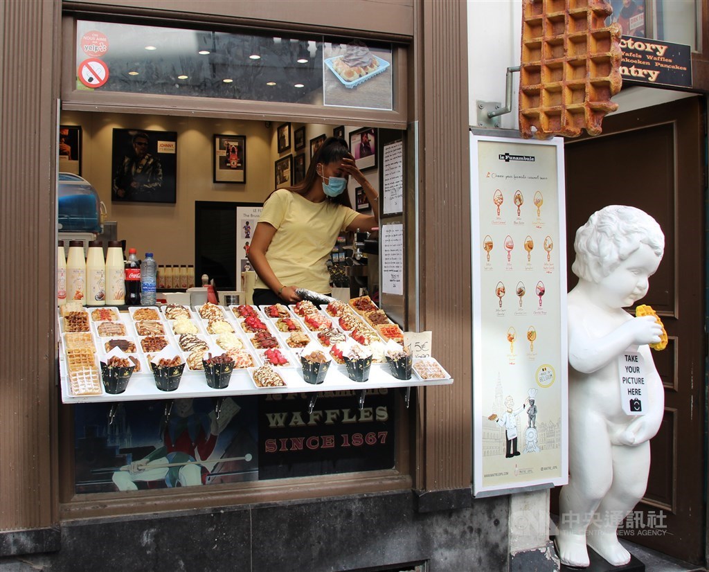 A waffle shop in Brussels. CNA file photo