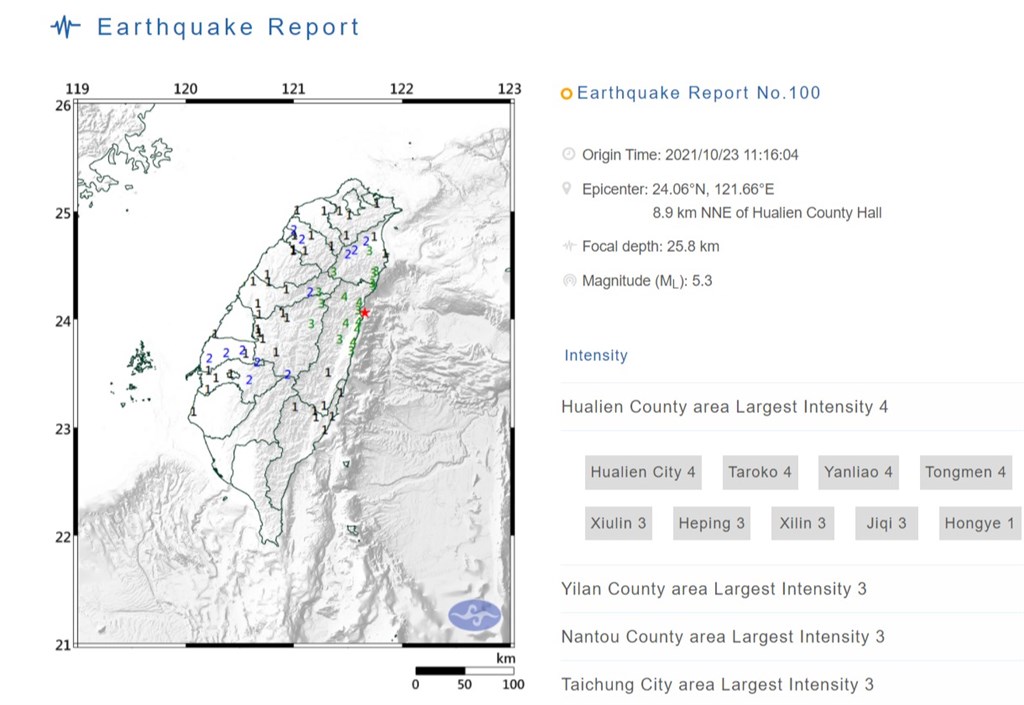 5.3-magnitude earthquake strikes eastern Taiwan