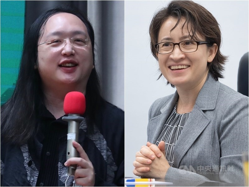 Minister without Portfolio Audrey Tang (left) and Taiwan