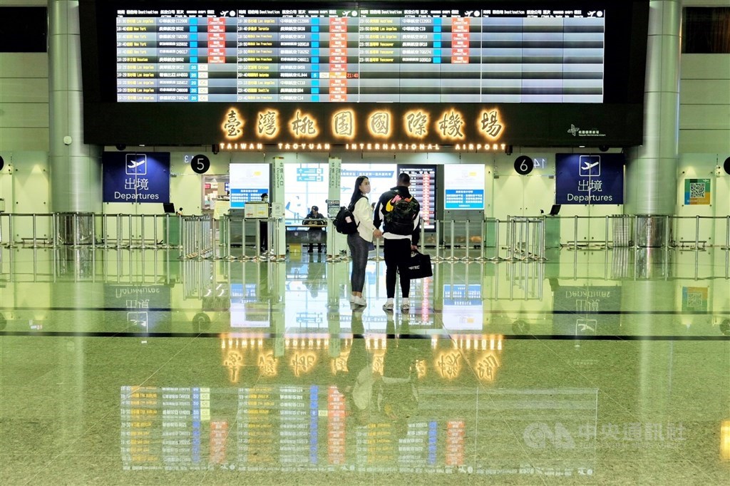 The departure hall of Taiwan Taoyuan International Airport