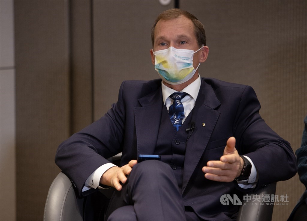 Jüri Jaanson, chairman of the Estonia-Taiwan parliamentary group. CNA photo Dec. 5, 2021