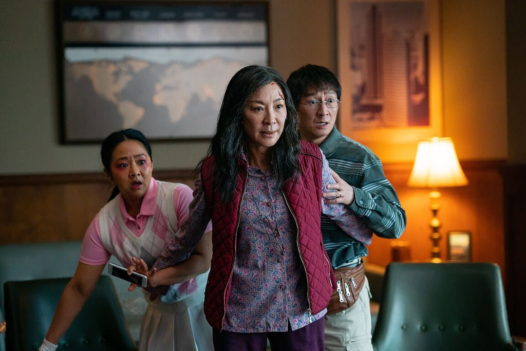 Michelle Yeoh (center) in "Everything Everywhere All at Once." Photo courtesy of the Taipei Golden Horse Film Festival