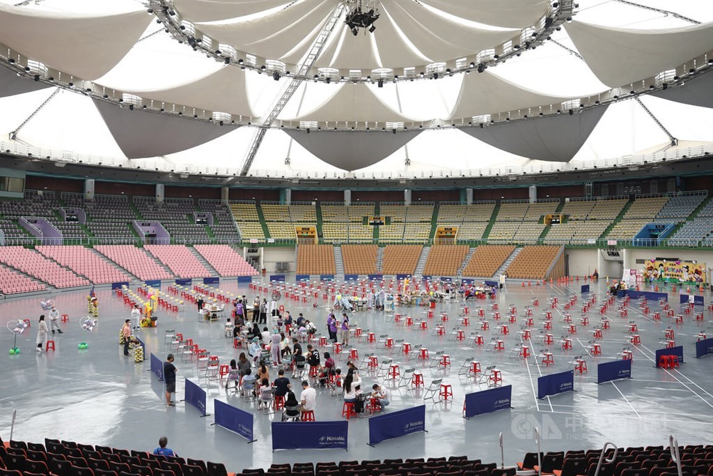 The mass vaccination site set up for children at Taoyuan Arena is seen in this photo taken on Sunday, before it concluded operations that began on June 1. CNA photo June 5, 2022