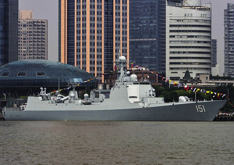 A Chinese Type 052C guided-missile destroyer. Image source Wikimedia Commons (CC BY-SA 2.0)
