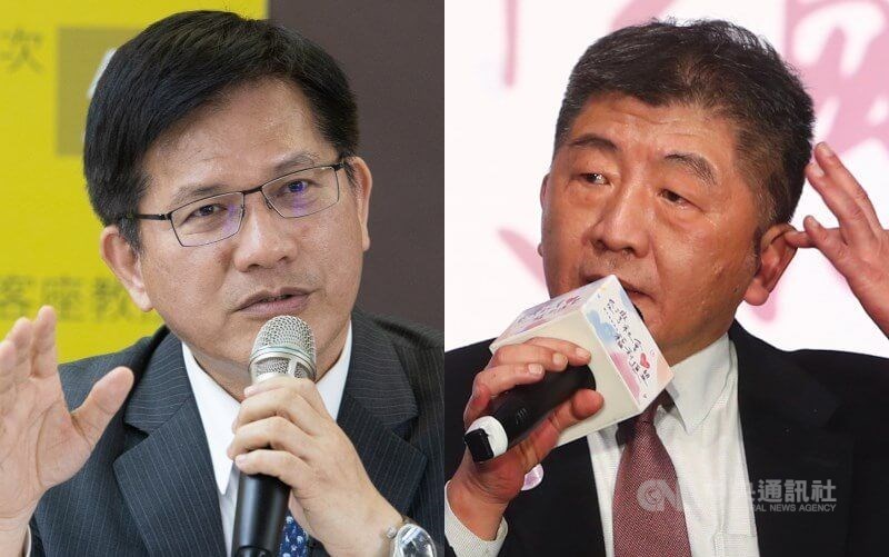 Former Transportation Minister Lin Chia-lung (left) and Health Minister Chen Shih-chung. CNA file photo