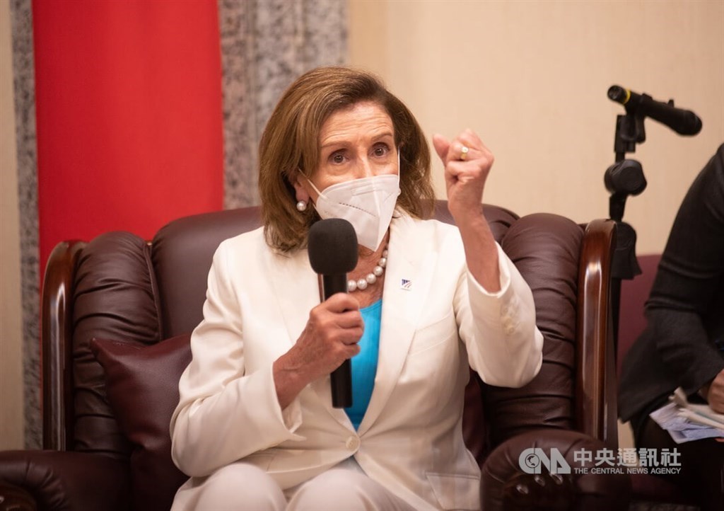 U.S. House of Representatives Speaker Nancy Pelosi at the Legislative Yuan on Wednesday. CNA file photo