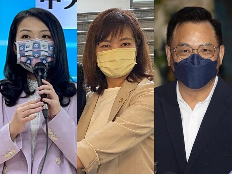 From left: TPP Legislator Kao Hung-an, Deputy Mayor Shen Hui-hung of the DPP, Hsinchu City Councilor Lin Ken-jeng of the KMT. CNA file photo