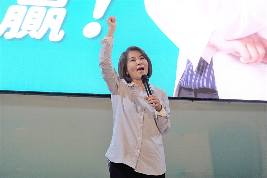 Chou Chun-mi of the ruling Democratic Progressive Party is seen in Pingtung County Saturday. CNA photo Nov. 26, 2022