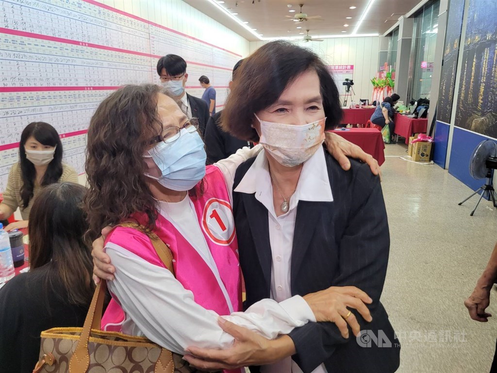 Yilan County Magistrate Lin Zi-miao (right). CNA photo Nov. 26, 2022