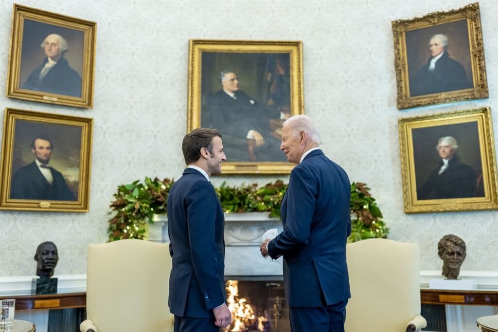 U.S. President Joe Biden (right) and his French counterpart Emmanuel Macron. Photo taken from Whitehouse