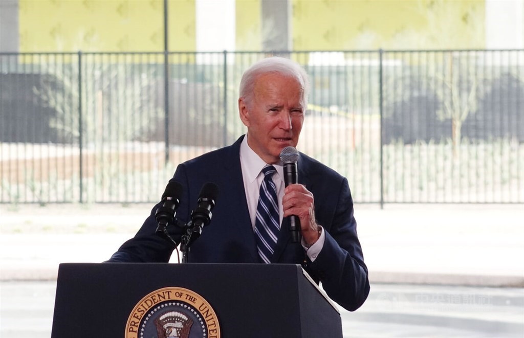 U.S. President Joe Biden gives a speech during his visit to TSMC