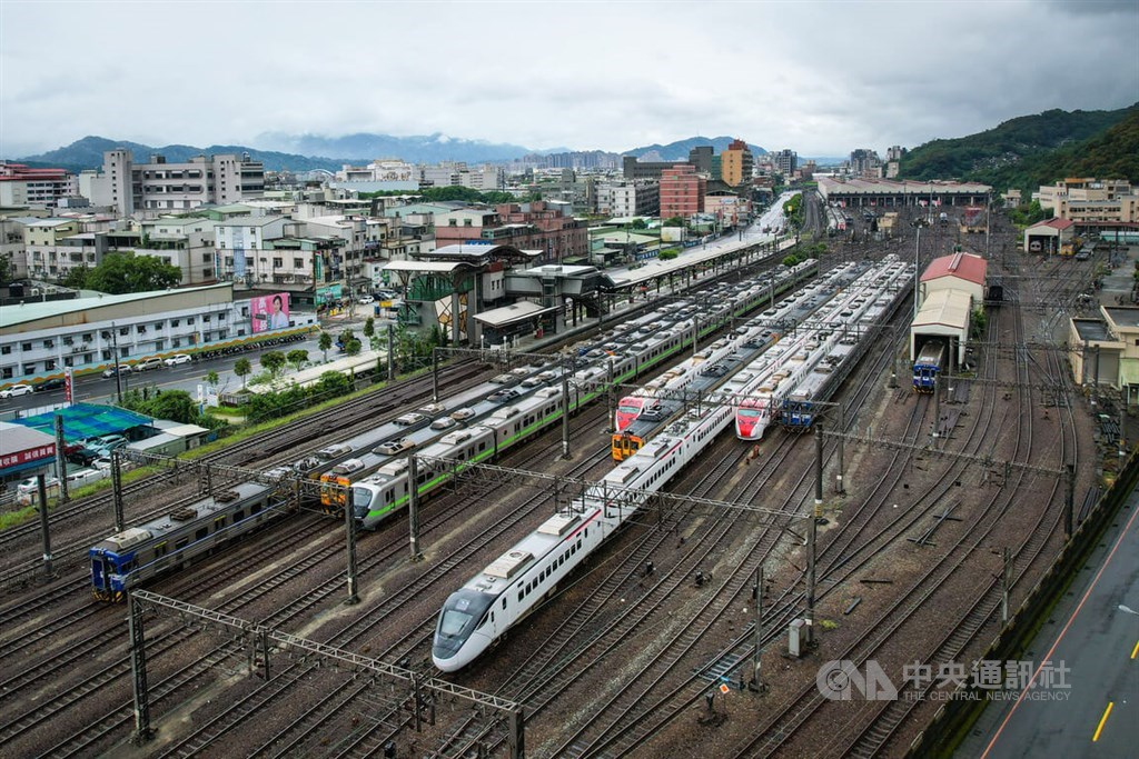 Trains are parked at the Taiwan Railways Administration depot in Shulin District, New Taipei on May 1 when the Taiwan Railway Labor Union went on strike over a proposal to turn the train operator into a state-run corporation. The plan eventually passed on May 27 but the union continued to negotiate its implementation with the government.