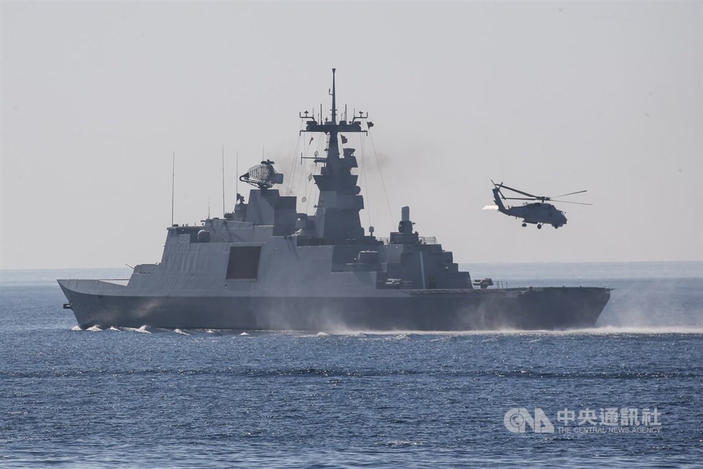 A Taiwanese naval vessel is pictured during the annual Han Kuang exercises last year. CNA file photo