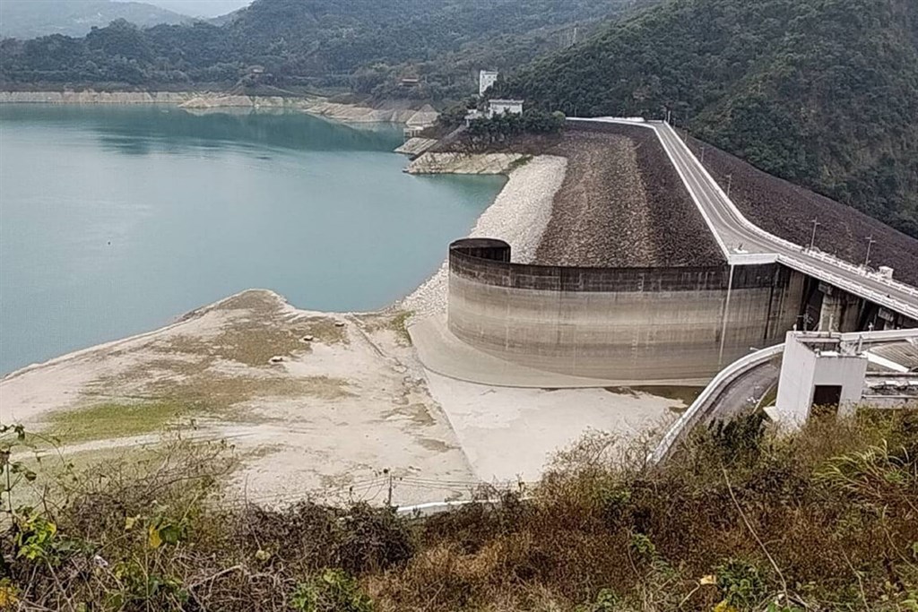 Recent water level of the Tsengwen Reservoir. Photo courtesy of South Region Water Resources Office Feb. 14, 2023