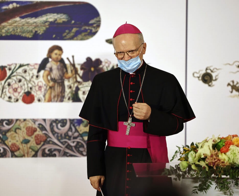Archbishop Angelo Vincenzo Zani, an archivist and librarian of the Holy Roman Church, attends Friday
