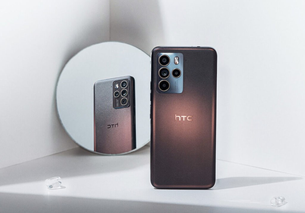 An HTC U23 series smartphone is displayed in this undated photo. Photo courtesy of HTC