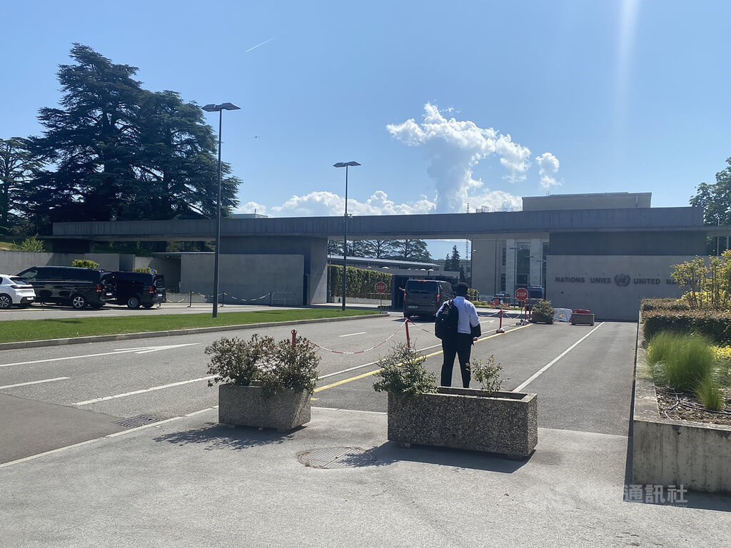 The entrance to the UN complex in Geneva, where the WHO is holding its annual assembly this week, is seen in this photo taken on Monday. CNA photo May 22, 2023