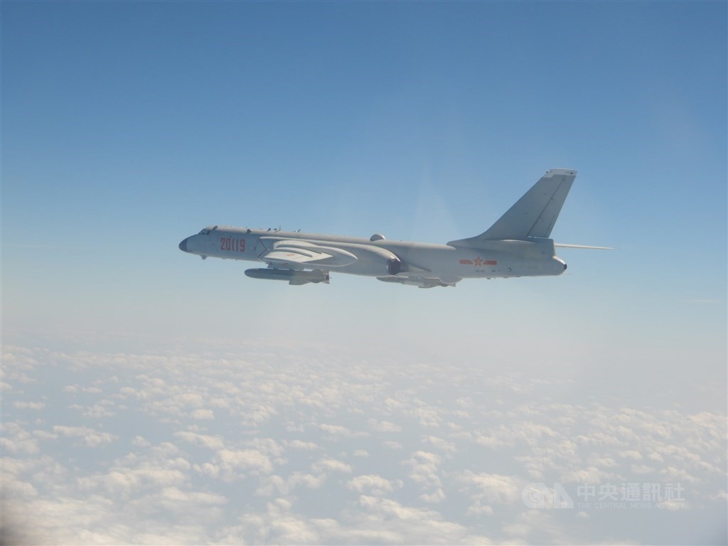A Chinese H-6 bomber is seen in this illustration photo previously released by the Ministry of National Defense.