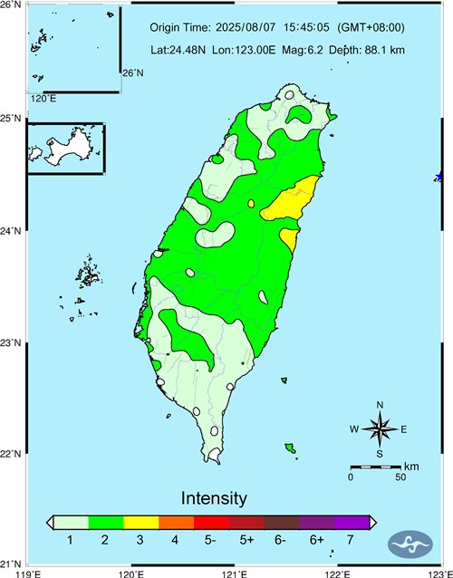 Magnitude 5.2 earthquake hits eastern Taiwan