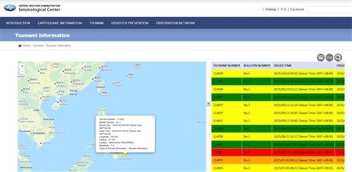 Taiwan issues tsunami alert after magnitude 7.4 earthquake hits Mindanao