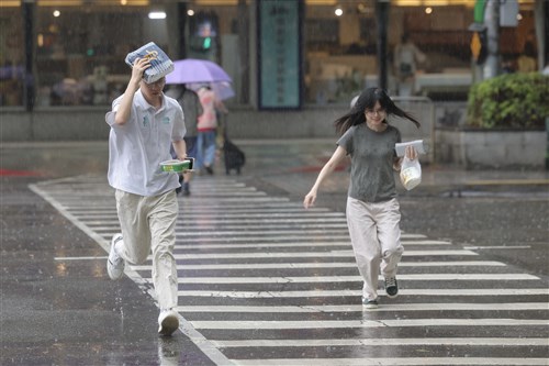 Front, southwest winds trigger heavy rain alerts across Taiwan