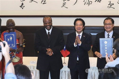 Lai seeks deeper cooperation with Eswatini as king visits Taiwan