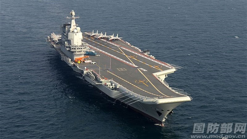 Chinese aircraft carrier, the Shandong. Photo taken from the website of China