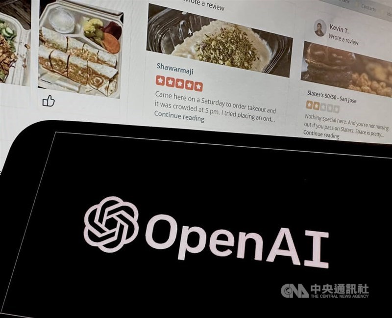 The logo of OpenAI, which launched its ChatGPT app on May 18, 2023, is pictured in front of a food website in this illustration photo taken in March that year. CNA file photo