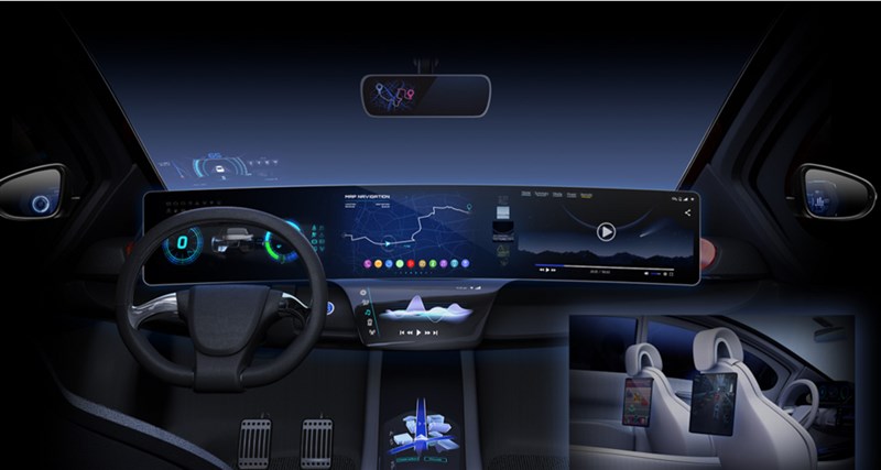 A car with AI application. Photo courtesy of NVIDIA