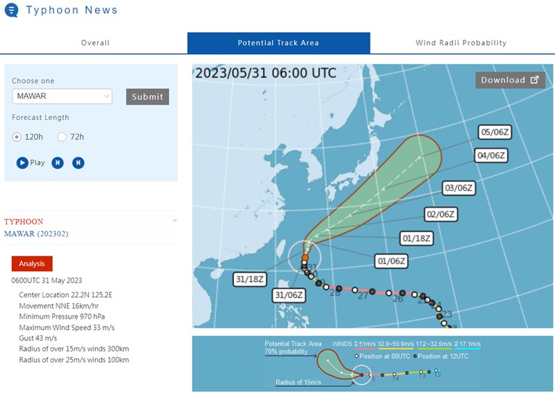 Graphic: Central Weather Bureau (UTC, or Zulu time, is eight hours behind Taipei)